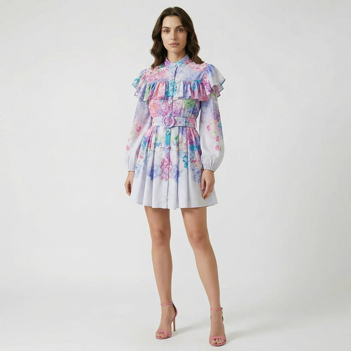 Giulia Floral Ruffle Mini Dress