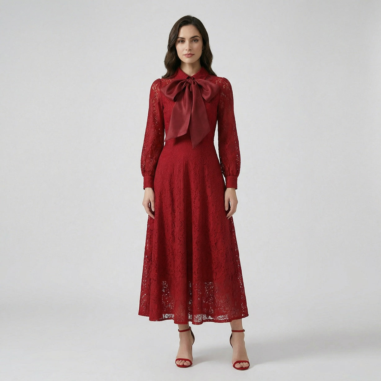 red olivia lace maxi dress Olivia Scarf Maxi Dress