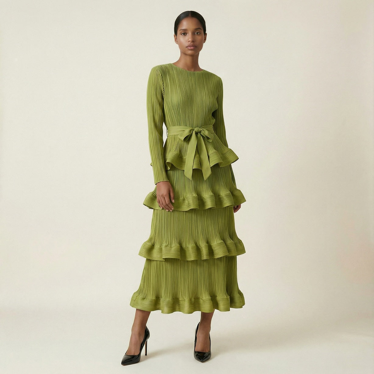 green knit maxi dress Olivera Ribbed midimaxidresses 12) / XL (14 SHEIN BAE Women's Pale Production Time:35 Days