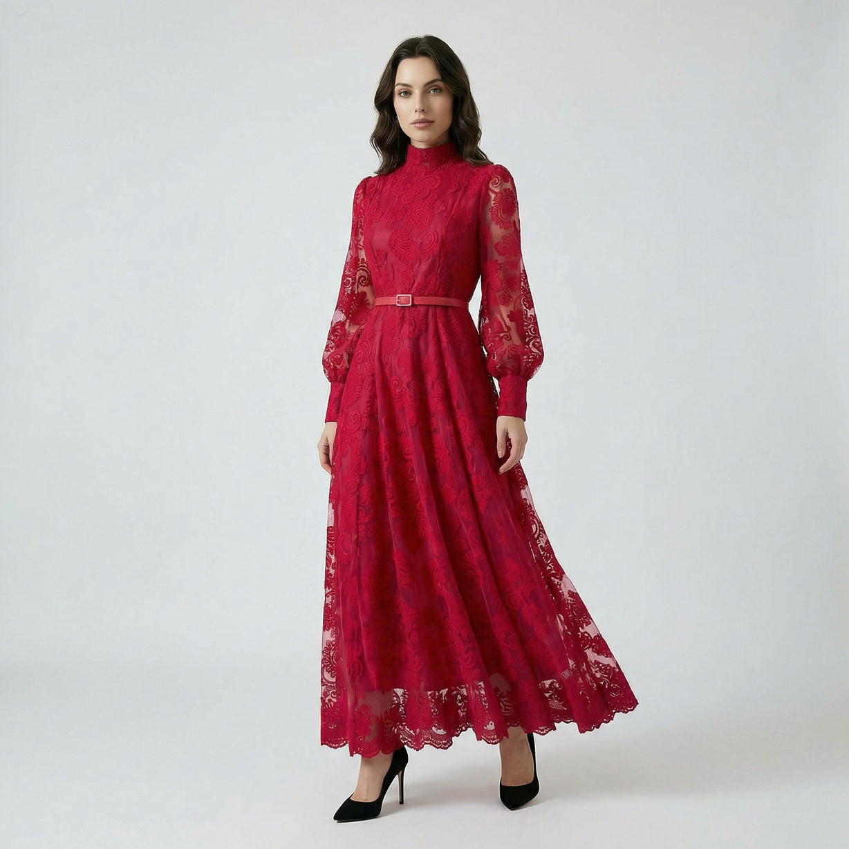 red olivia lace maxi dress Long Sleeve tustic wedding dresses with boots Beautiful Back Cutout. Wonder Woman Dolls by Finish:Cognac Cherry