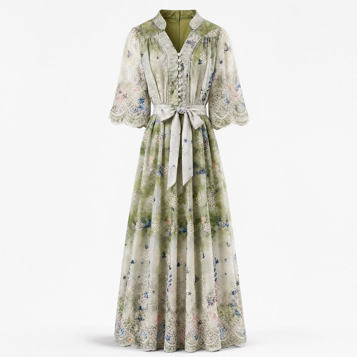 Stacei Floral Embroidered Midi Dress