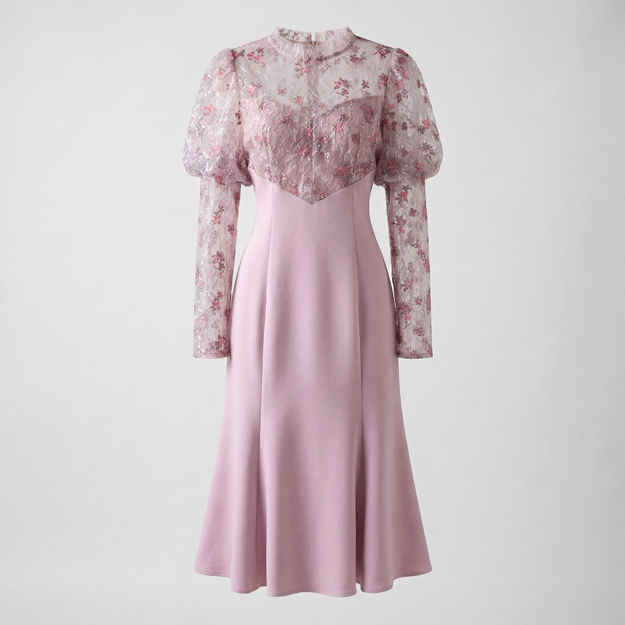 pink mermaid midi dress Pink V Neck Lace Floral Mermaid Midi Dress & Reviews - Pink - Dresses